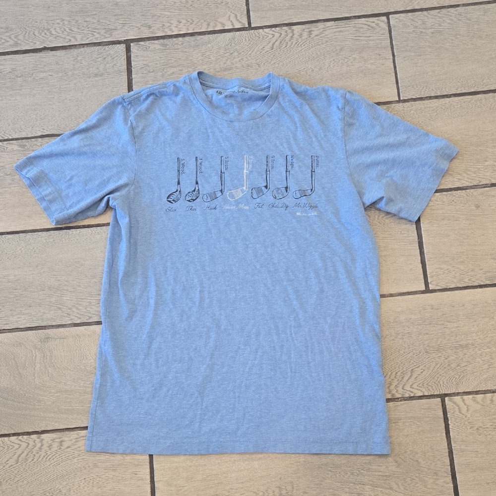 TravisMathew Golf Graphic Tee Blue Men's Size M